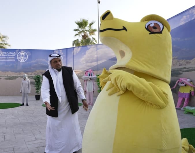 جانب من المسرحية التي عرضة بحديقة الحيوان بالرياض بمناسبة #اليوم_العالمي_للحياة_الفطرية